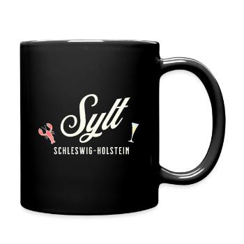 Sylt – homard, soleil, mousse dans un verre - Mug uni - noir - Droite