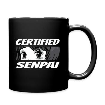 Certified Senpai Anime Manga Zertifizierter Senpai - Tasse einfarbig - Schwarz - Rechts