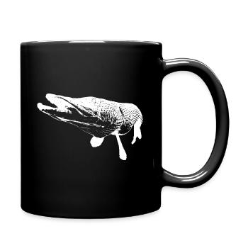 brochet - imprimé blanc - Mug uni - noir - Droite