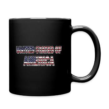 United States of America USA Schriftzug - Tasse einfarbig - Schwarz - Rechts