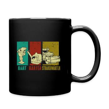 Straßenbau Straßenbauer Straßenwärter Geschenk - Tasse einfarbig - Schwarz - Rechts