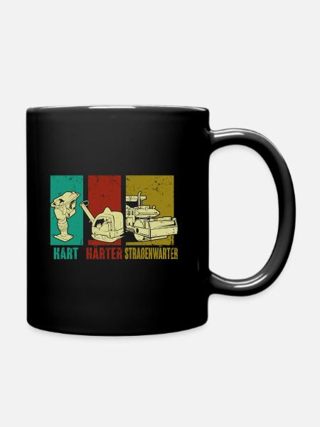 Straßenbau Straßenbauer Straßenwärter Geschenk - Tasse einfarbig - Schwarz