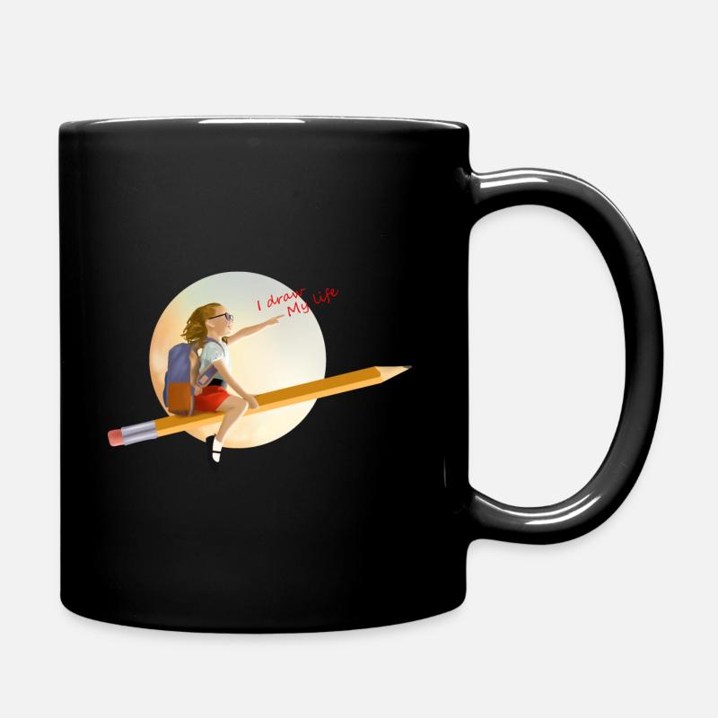 " I draw my life " - Full Colour Mug - black