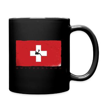 Fußball Schweiz Flagge Turnier Trikot Fan - Tasse einfarbig - Schwarz - Rechts