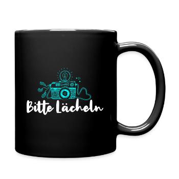Bitte Lächeln Kamera Fotografieren - Tasse einfarbig - Schwarz - Rechts