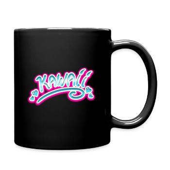 Kawaii Rose et Bleu - Mug uni - noir - Droite