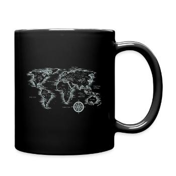Carte du monde Vintage - Mug uni - noir - Droite