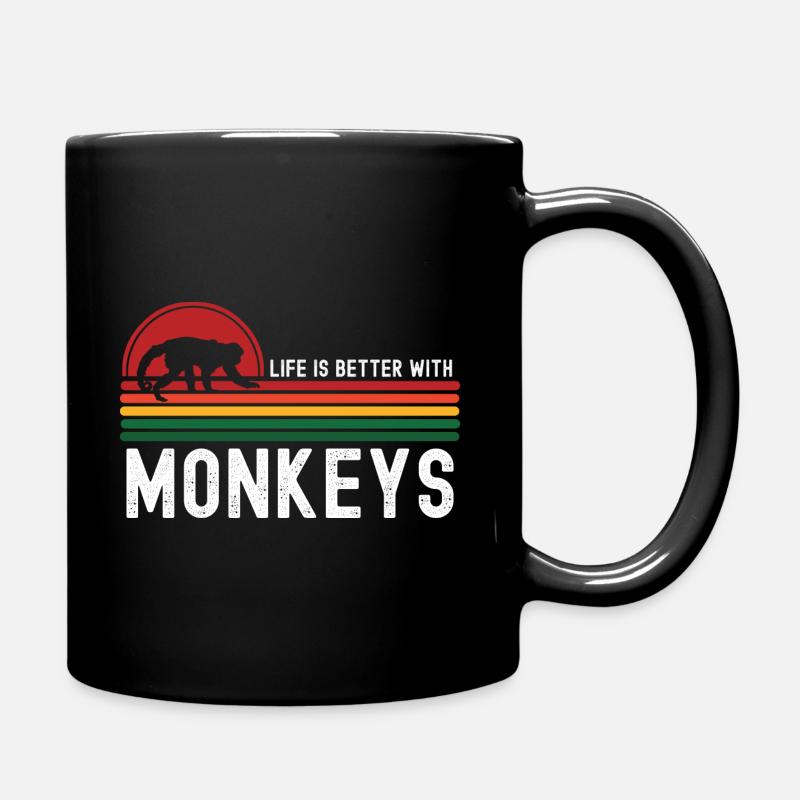 monkey - Full Colour Mug - black