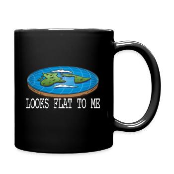 Looks Flat To Me Flat Earth Society Flache Erde - Full Colour Mug - black - Right