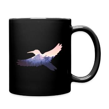 Hummingbird bird mountains fly nature paradise bird - Full Colour Mug - black - Right