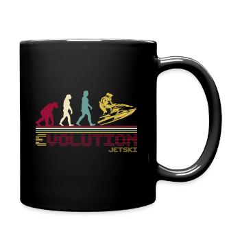 Jetski Evolution Retro - Tasse einfarbig - Schwarz - Rechts