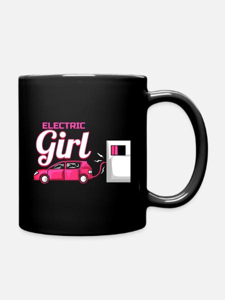 Gift for Electric Car Women - Electric Car Driving - Full Colour Mug - black