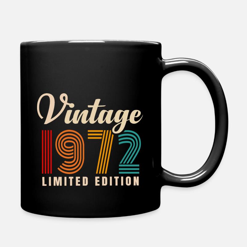 VINTAGE 1972. 49th BIRTHDAY - Full Colour Mug - black