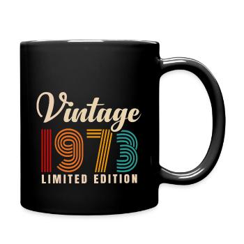 JAHRGANG 1973. 48. GEBURTSTAG - Tasse einfarbig - Schwarz - Rechts