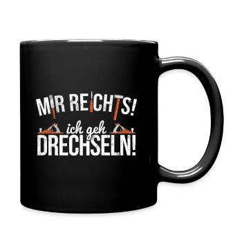 Drechseln Drehen - Tasse einfarbig - Schwarz - Rechts