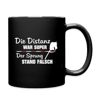 Hobby Horse Pferd Springreiten - Tasse einfarbig - Schwarz - Rechts