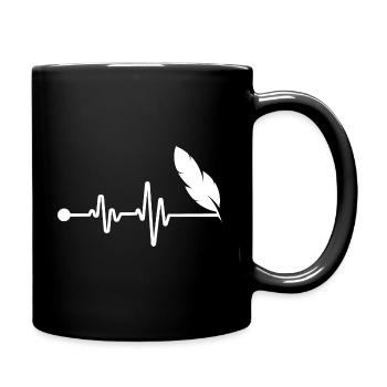 Writer Heartbeat - Tasse einfarbig - Schwarz - Rechts