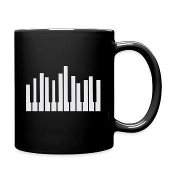 Keyboard Piano keys Musical instrument Musicians - Full Colour Mug - black - Right