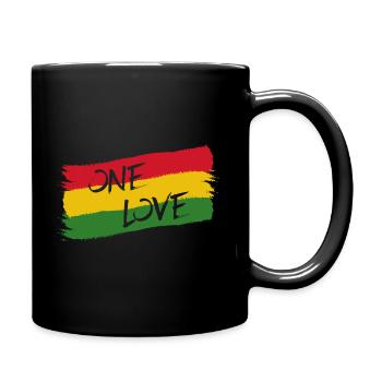 Reggae Jamaica One Love Reggaeton Rasta Flag - Full Colour Mug - black - Right