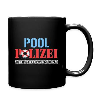 Bademeister Schwimmen Freibad Schwimmbad Geschenk - Tasse einfarbig - Schwarz - Rechts