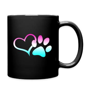 Patte de chien Arc-en-ciel Coeur coloré Sauveteur d’animaux - Mug uni - noir - Droite