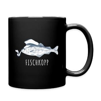 Fischkopp Pfeife Fisch Norddeutsch Matrose - Tasse einfarbig - Schwarz - Rechts