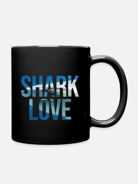 Shark Love - Tasse einfarbig - Schwarz