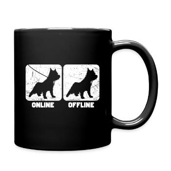Cairn Terrier - Tasse einfarbig - Schwarz - Rechts