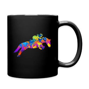 Saut d’obstacles Équitation Cheval Jumping Cadeau - Mug uni - noir - Droite