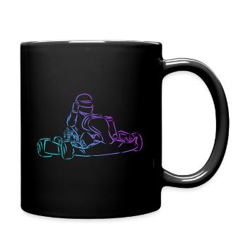 Kart Kart fahren Rennkart Rennen Geschenk - Tasse einfarbig - Schwarz - Rechts