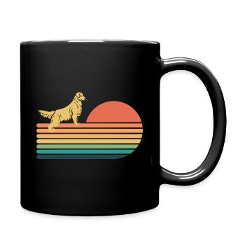 Golden Retriever Chien Rétro Vintage - Mug uni - noir - Droite