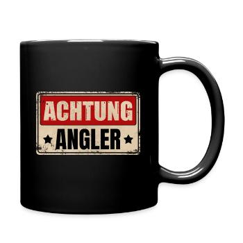 ACHTUNG ANGLER - Tasse einfarbig - Schwarz - Rechts