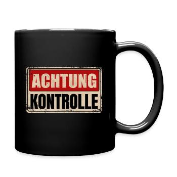ACHTUNG KONTROLLE - Tasse einfarbig - Schwarz - Rechts