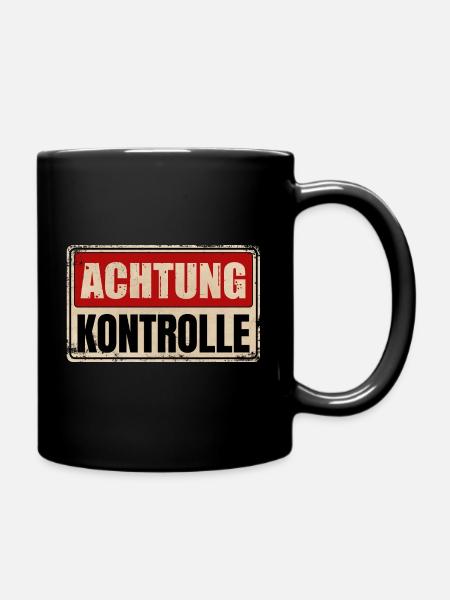 ACHTUNG KONTROLLE - Tasse einfarbig - Schwarz
