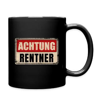 ACHTUNG RENTNER - Tasse einfarbig - Schwarz - Rechts