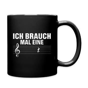 ich brauch mal eine Pause Musiklehrer Geschenk - Tasse einfarbig - Schwarz - Rechts