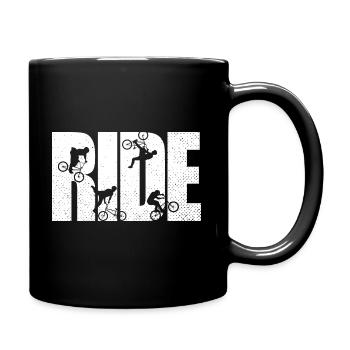 BMX Rider Ride Bicycle Retro Urban - Full Colour Mug - black - Right