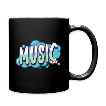 Music lover colorful green graffiti color paint spray - Full Colour Mug - black - Right