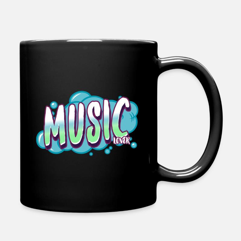 Music lover bunt grün Graffiti Farbe Lack Spray - Tasse einfarbig - Schwarz