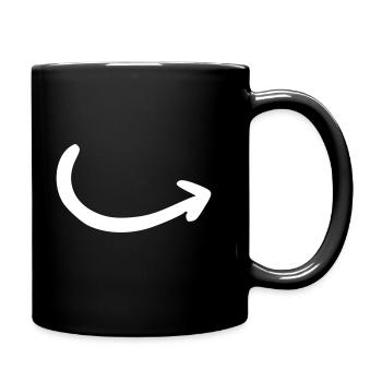 Pfeil Zeichnung Skizze weiß - Tasse einfarbig - Schwarz - Rechts