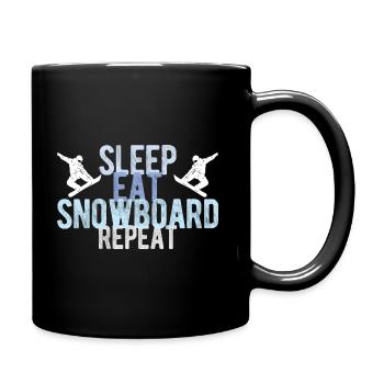 Snowboard Spruch für Snowboarder - Tasse einfarbig - Schwarz - Rechts
