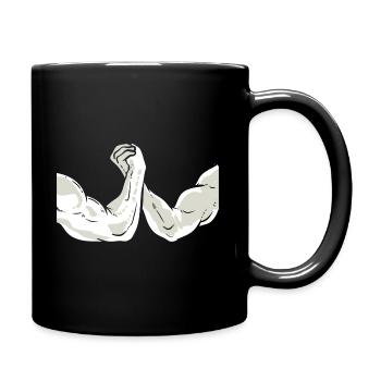Arm Wrestling -Wettbewerb Fitnesstrainer - Tasse einfarbig - Schwarz - Rechts