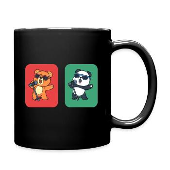 Tiergesang Karaoke -Enthusiast - Tasse einfarbig - Schwarz - Rechts