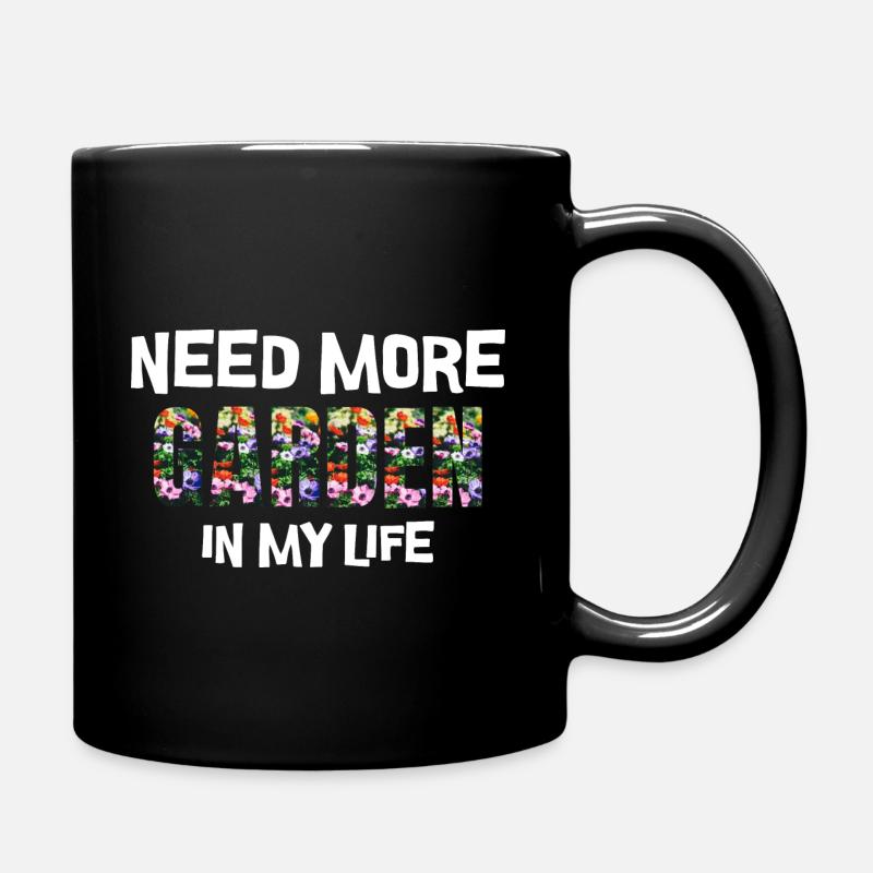 Mehr Garten im Leben - Tasse einfarbig - Schwarz