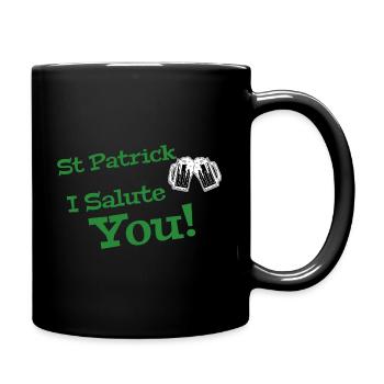 St Patrick green design - Full Colour Mug - black - Right