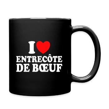 Boucher I Love Entrecôte De Boeuf - Mug uni - noir - Droite