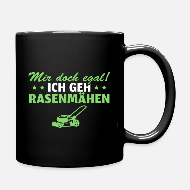 Hobbygärtner Mir doch egal Rasenmähen - Tasse einfarbig - Schwarz