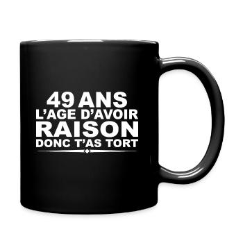 49 years old | Humor 49th Birthday Gift - Full Colour Mug - black - Right