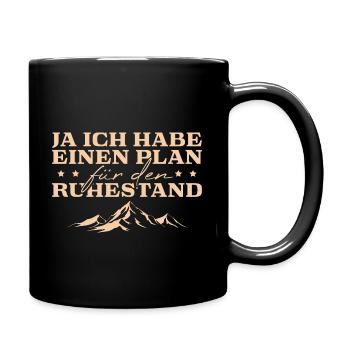 Ruhestand Rentner Wandern - Tasse einfarbig - Schwarz - Rechts