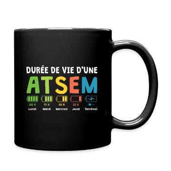 Humour Atsem Maternelle d'école fin d'année atsem - Mug uni - noir - Droite